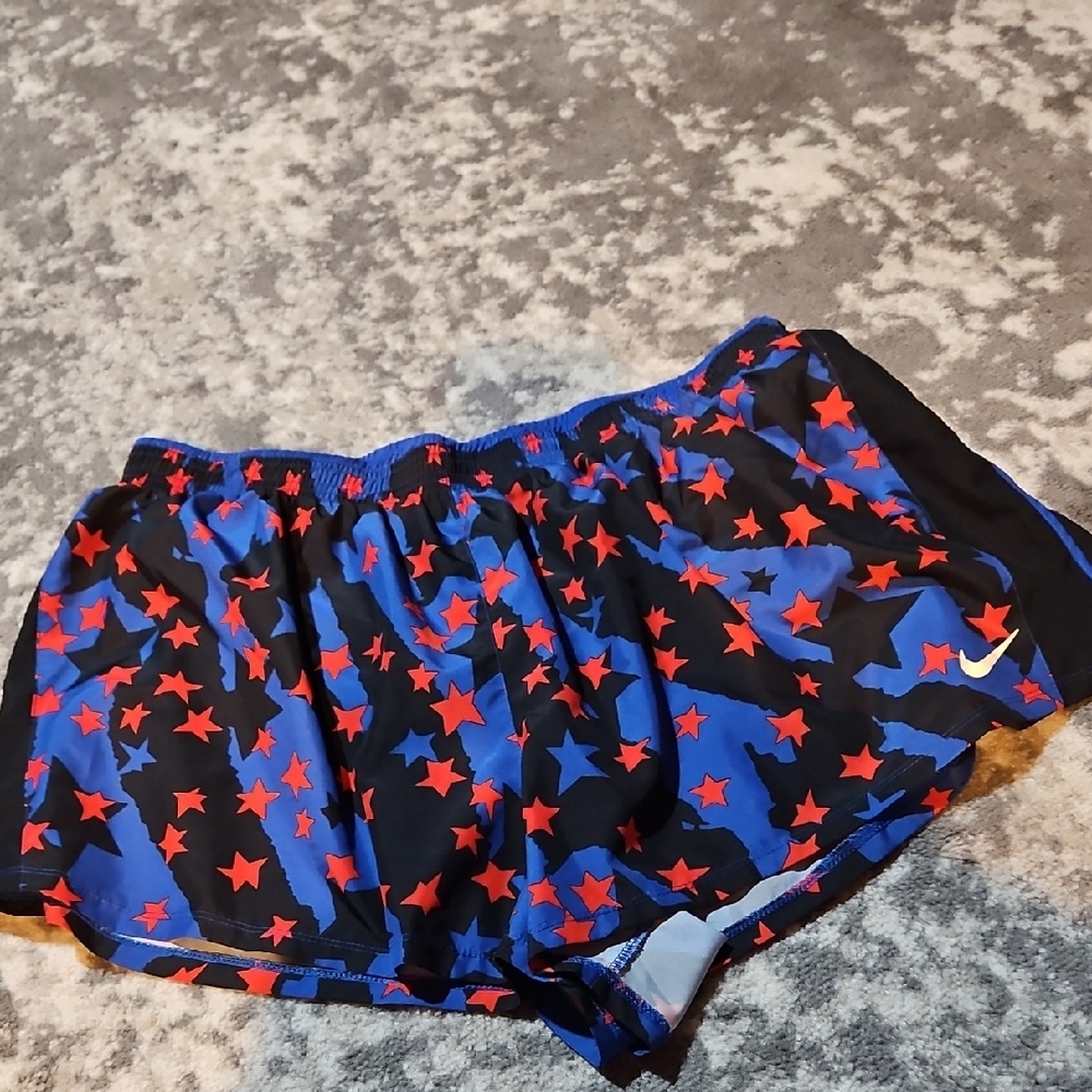 Nike Blue & Red Star Print Running Shorts Size 2x